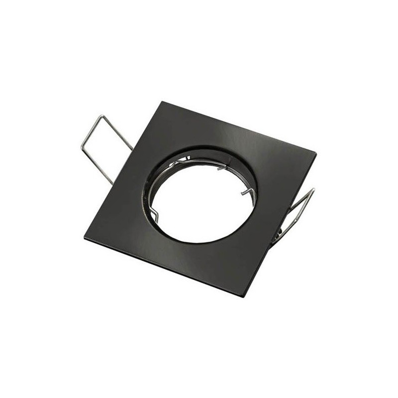 Supporto quadrato per faretto GU10  da incasso 80x80 nero