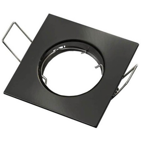Supporto quadrato per faretto GU10  da incasso 80x80 nero