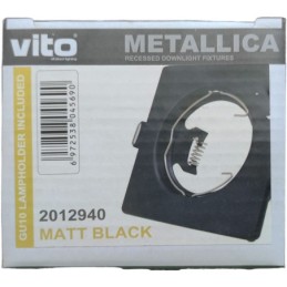 Supporto quadrato per faretto GU10  da incasso 80x80 nero