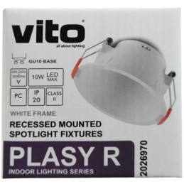 Supporto tondo per faretto GU10 da incasso Φ83mm bianco