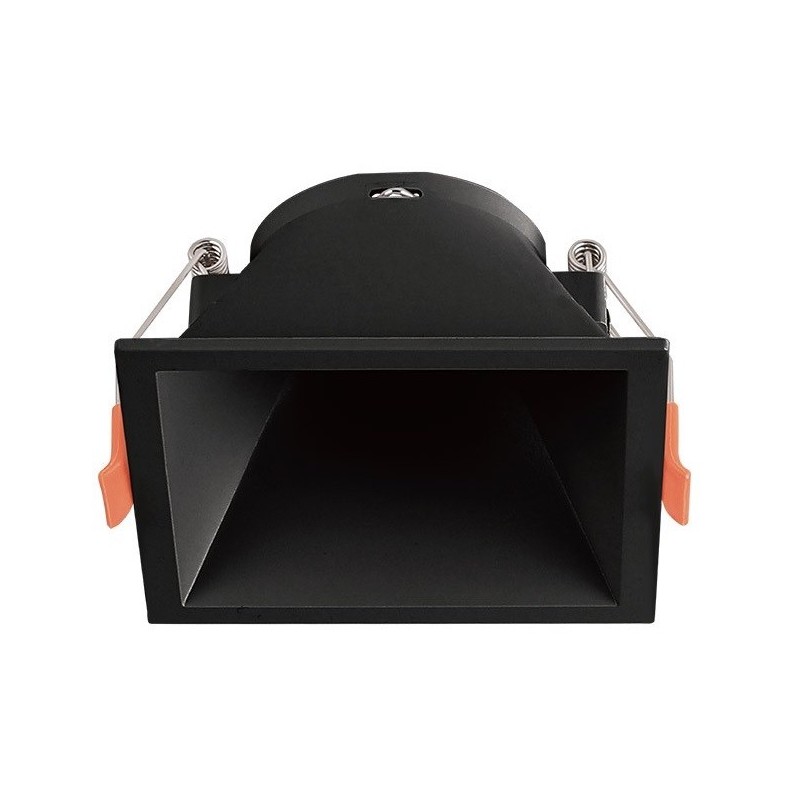 Supporto quadrato per faretto GU10 da incasso 83x83mm nero