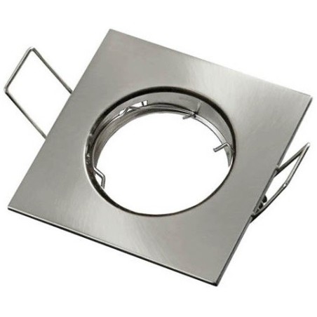 Supporto quadrato per faretto GU10 da incasso 80x80 argento satinato