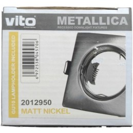 Supporto quadrato per faretto GU10 da incasso 80x80 argento satinato