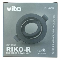 Supporto per faretto GU10 da incasso Ø75mm nero