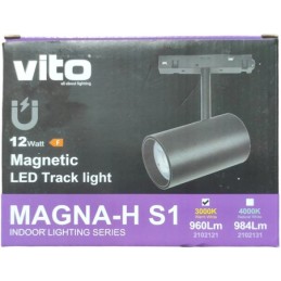 Faretto LED magnetico per illuminazione da binario 12W  960Lm 3000K luce calda