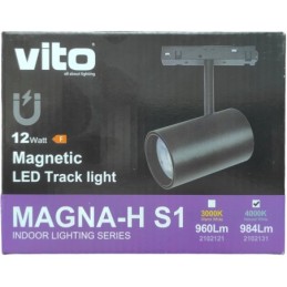 Faretto LED magnetico per illuminazione da binario 12W  984Lm 4000K luce naturale