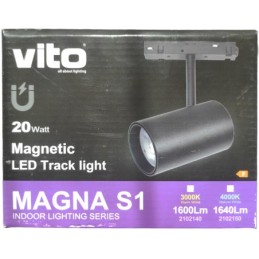 Faretto LED magnetico per illuminazione da binario 20W 1640Lm 4000K luce naturale