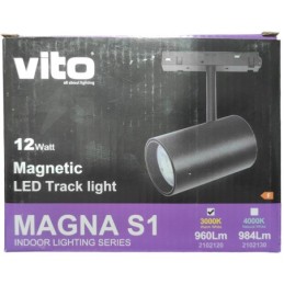 Faretto LED magnetico per illuminazione da binario 12W 960Lm 3000K luce calda