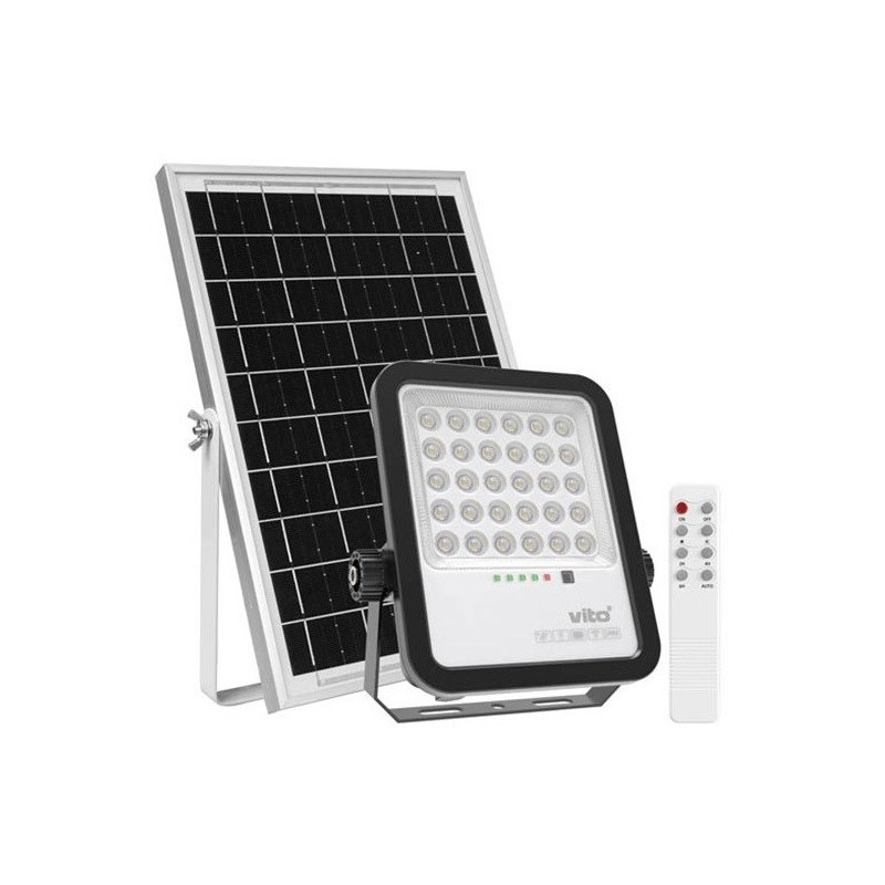 Faretto solare LED 150W 1650lm luce fredda 6000k IP65 Vito
