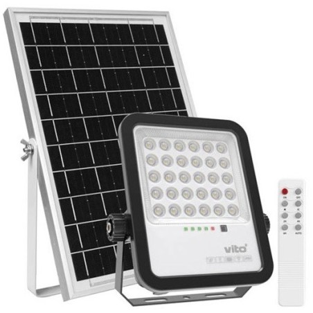 Faretto solare LED 150W 1650lm luce fredda 6000k IP65 Vito