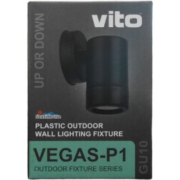 Lampada applique da esterno nera IP44 GU10 Φ80x120mm