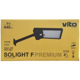 Faretto solare LED 3W 440Lm luce fredda con sensore PIR e crepuscolare