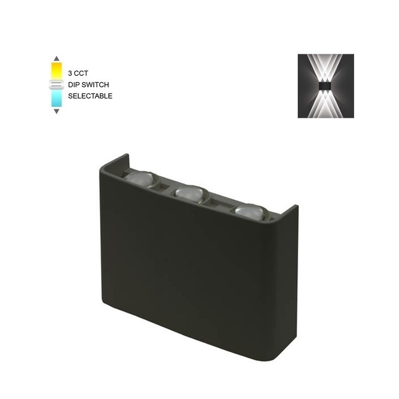 Lampada applique nera da esterno 6W SMD 16*10CM IP65