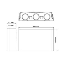Lampada applique nera da esterno 6W SMD 16*10CM IP65
