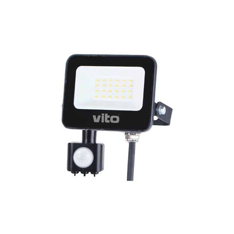 Faro LED da esterno con sensore PIR 20W 2000Lm luce fredda 6000K IP65