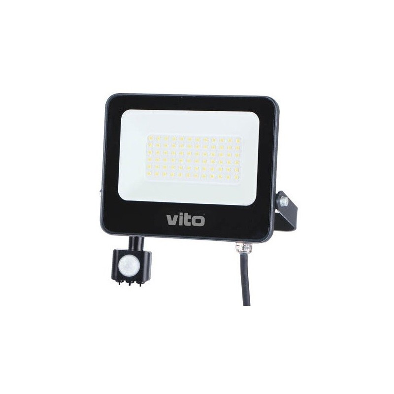 Faro LED da esterno con sensore PIR 50W 5000lm luce fredda 6000k
