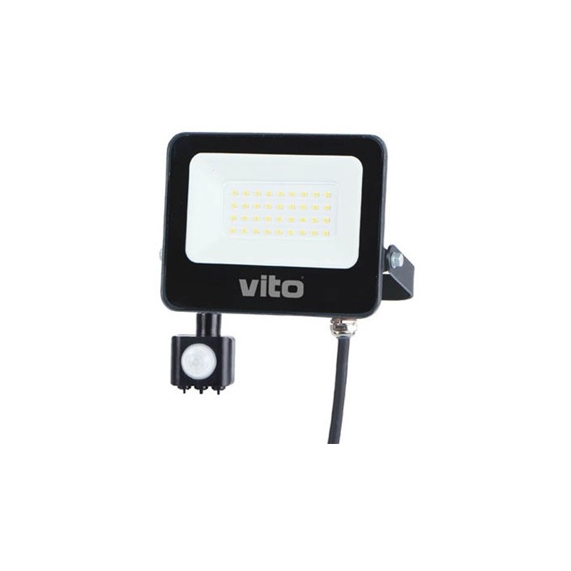 Faro LED da esterno con sensore PIR 30W 3000Lm luce fredda 6000K IP65