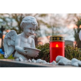 Lumino rosso a LED bianco caldo 2xAA IP44