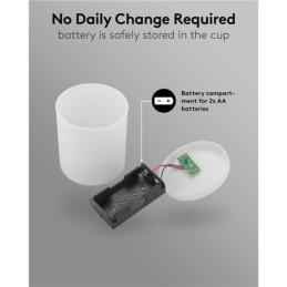 Lumino rosso a LED bianco caldo 2xAA IP44