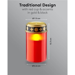Lumino rosso a LED bianco caldo 2xAA IP44