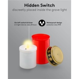 Lumino rosso a LED bianco caldo 2xAA IP44