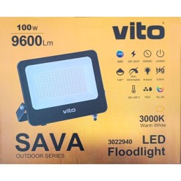 Faro led 100W 9600lm 3000k luce calda IP65