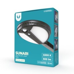 Lampada LED solare 6W 500lm 4500K con sensore di movimento luce bianca