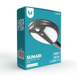 Lampada LED solare 6W 500lm 4500K con sensore di movimento luce bianca