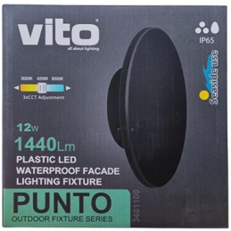 Lampada applique LED da parete 12W 1440lm Φ180*47mm IP65 3xCCT