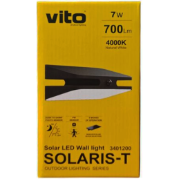 Lampada solare applique LED da parete 7W 700lm 4000k luce naturale