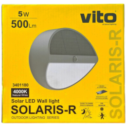 Lampada solare applique LED da parete 5W 500lm 4000k luce naturale
