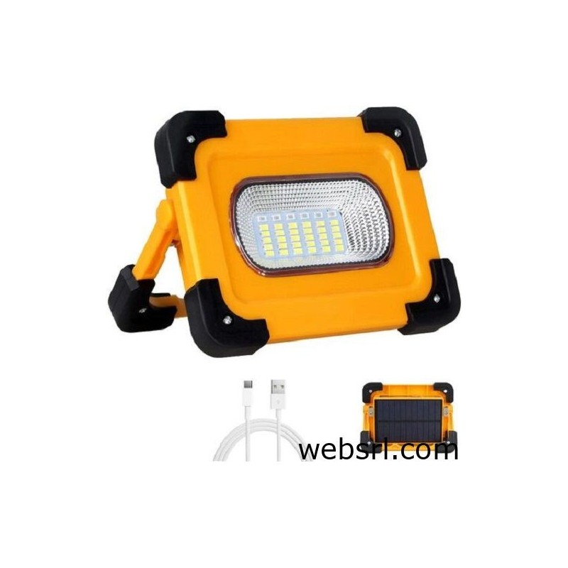 Faro LED con funzione powerbank a ricarica solare 9000mAh 60W 6500K