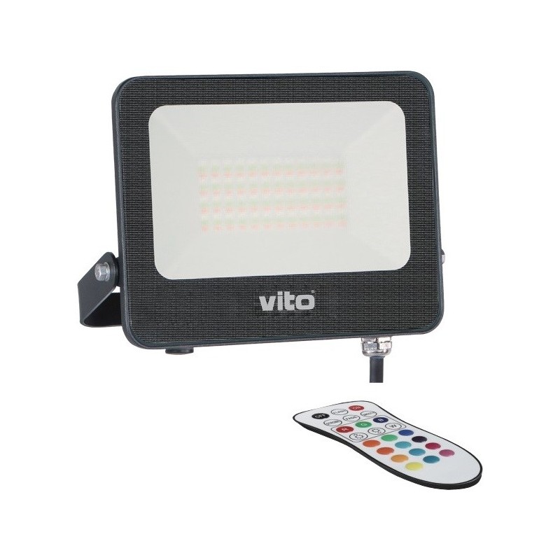 Faro LED RGBW 50W IP65 5000 lm con telecomando