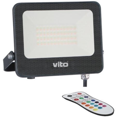 Faro LED RGBW 50W IP65 5000 lm con telecomando