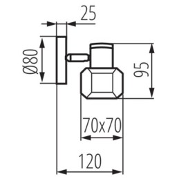 Lampada applique da parete-soffitto attacco lampadina G9 GLASO Kanlux