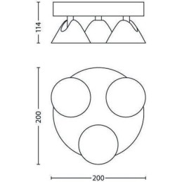 Lampada applique da soffitto dimmerabile 3x4.5W 1500lm 2700k luce calda Philips