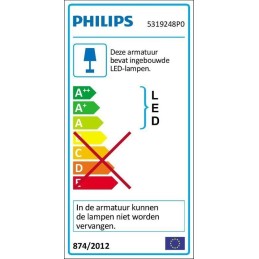 Lampada da parete dimmerabile 2200k-2700k 2x4.5W 1000lm Philips