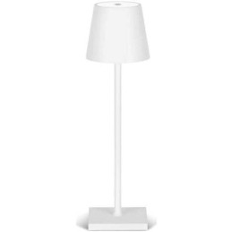Lampada LED ricaricabile da tavolo 3W dimmerabile in metallo bianco