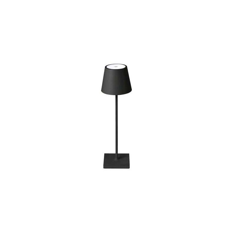 Lampada LED ricaricabile da tavolo 3W dimmerabile in metallo nero