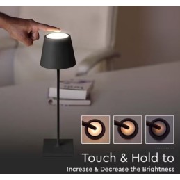 Lampada LED ricaricabile da tavolo 3W dimmerabile in metallo nero