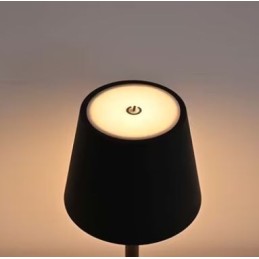 Lampada LED ricaricabile da tavolo 3W dimmerabile in metallo nero
