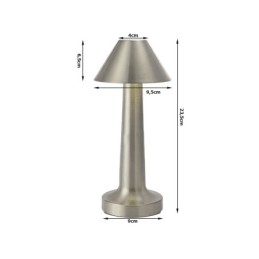 Lampada da tavolo dimmerabile color argento
