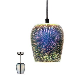 Lampadario 3D in vetro cromato 1xE27