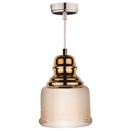 Lampadario in vetro dorato e ambra 1xE27