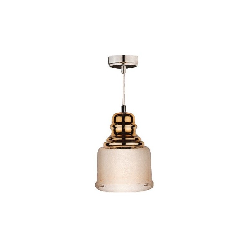 Lampadario in vetro dorato e ambra 1xE27