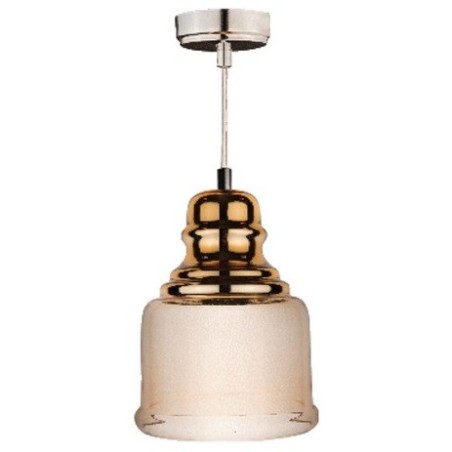 Lampadario in vetro dorato e ambra 1xE27