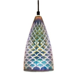 Lampadario 3D in vetro cromato 1xE27