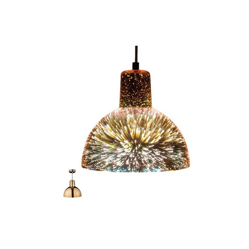 Lampadario in vetro champagne 1xE27