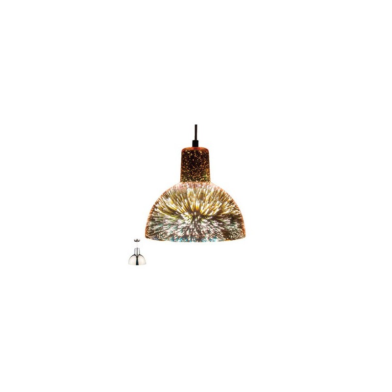 Lampadario in vetro cromato 1xE27 Ø20cm