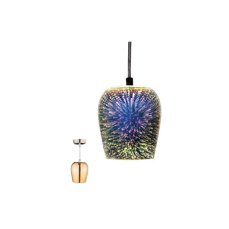Lampadario 3D in vetro champagne 1xE27 Ø115mm